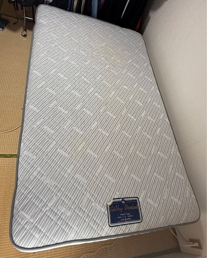 【高級ホテル仕様】日本ベッド シルキーポケット〈ハードタイプ〉セミダブルマットレス【超密度ポケットコイル／抗菌防臭】＋ベッドフレーム付きセット