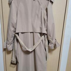 【美品】ロングトレンチコート、ベージュ色 (M-L)の画像