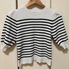GRL ボーダー柄 ニット トップス 半袖の画像