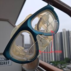 差し上げます。ダイビングマスク　マンティス５　度付き視力0.5程度用　45歳？以上の画像