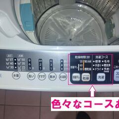 日立NW-7MY(7kg)、多機能:風呂のお湯使用機能、部屋干し機能（送風乾燥）、毛布洗い、ドライ洋服対応、洗濯槽洗浄等の画像