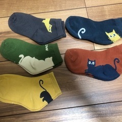 子供用靴下（猫柄）の画像