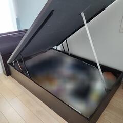 跳ね上げ式収納 ダブルベッド （マナベ家具購入品）大容量収納付き！
