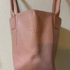 韓国luxville 本革ピンクトートバッグの画像