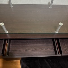オシャレなガラス天板　ローテーブルの画像