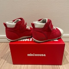 miki　houseミキハウス 赤 スニーカー　ファースト セカンドシューズ 12cm 箱なしの画像