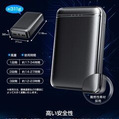 【2025革新 超軽量 · 薄型】 空調作業服 ベスト ファン付きベスト 暴風ファン & 強化9枚羽根 パワフル送風 35800mAh大容量 ファン付き作業服 冷却服 袖なし 大風量 3段階風量調節 通気 UVカット 男女兼用 熱中の画像