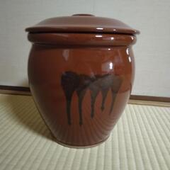 漬物瓶蓋付陶器