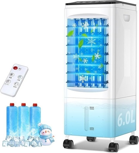 決まりました！早い者勝ち‼️冷風機 冷風扇 強力送風 熱中症対策 静音 首振り 6.0L水タンク