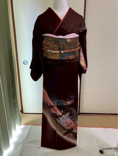 13　訪問着 フルセット 着物•帯•帯揚げ•帯締め•伊達襟(重ね襟)の5点セット