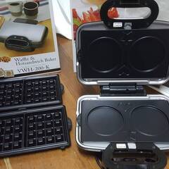 VitantonioビタントニオVWH-200-W(ワッフル&ホットサンドメーカー)+PVWH-10-TR(タルトレット)+PVWH-10-PK(パンケーキ)動作確認済みの画像