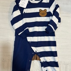 くま柄80㎝ベビー服長袖カバーオール