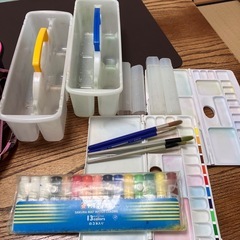 ２個セット　水彩絵の具セット 小学校の画像