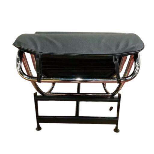 ル・コルビジェ LC4 黒 1人掛けソファ シェーズロング リプロダクト LC4 シェーズロング ポニースキン ル・コルビジェ ブラック×ホワイト