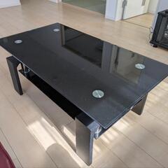 リビングテーブル　センターテーブル　ガラス　黒