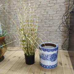 造花と骨董のセット