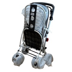 【美品・ハンドルブレーキ付】PS‑178 ショッピングカート ワゴン 折りたたみ キャスター付き 大容量 軽量 約5.7kgの画像