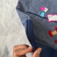 【数回使用美品】ファミリアfamiliarデニムバッグママバッグレッスンバッグの画像