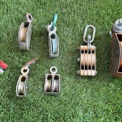 滑車　5点セット 真鍮製 鉄製 アルミ製の画像