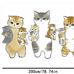 新品速乾モフ-サンド 猫柄200cmマイクロファイバーラグ 厚さ1.1cmカーペットの画像