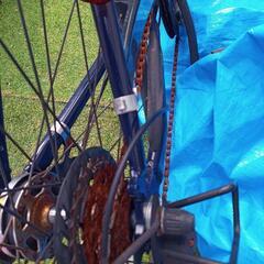 ★お問い合わせ 対応の為中断★【庭整理】ブリジストン自転車ジャンク紺修理必要の画像