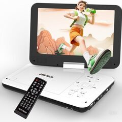 【目の保護モード】 ポータブルDVDプレーヤー 10.5インチ液晶 【リモコン&リモコン用電池付 】 270度回転 TV同期可能 SDカード/USBに対応の画像