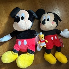 大きいミッキーぬいぐるみ2体&クッキングプーさん