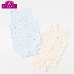 【新品未使用】ロンパース２枚組　90cm　前あきオーガニックコッ...
