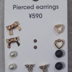 ☆GU ピアス リボン＆マルチミニピアス ５P【未使用】