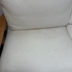 無印ソファ本体木製フレームフェザーポケットコイル２．５シーター※オットマン付の画像