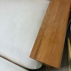 無印ソファ本体木製フレームフェザーポケットコイル２．５シーター※オットマン付の画像