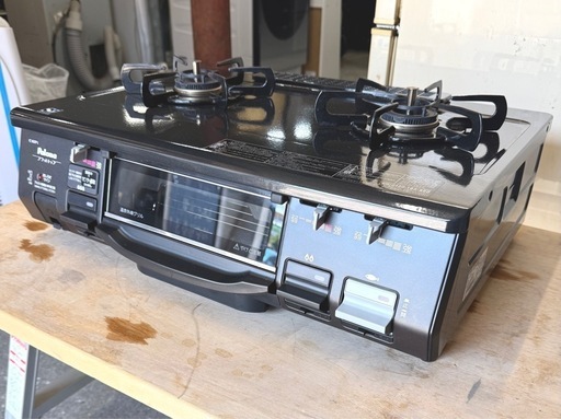 お引取り限定 美品 14年製 パロマ 都市ガス用コンロ 2口ガステーブル IC-800P-1L 12A•13A 左強火力