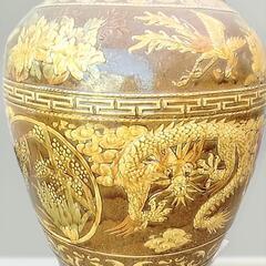 一番大きいサイズ 特大甕 壺 花瓶 釜 骨董品 工芸品 睡蓮蜂 メダカ の画像