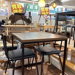 展示品上がり🎀NITORI🎀ニトリ 3点ダイニングセット/ステイン🎀ヴィンテージ調 オシャレ🎀2163の画像