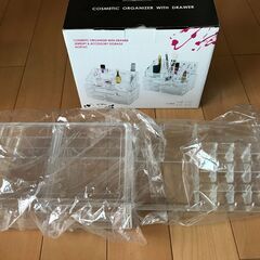 オビオア化粧品オーガナイザー（引き出し付き）　透明　箱入りの画像