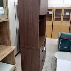 リユースのサカイ栃木店★ジモティ割あり★ NITORI 食器棚 ダークブラウン W88.5×D41.5×H180 クリーニング済み TC9116の画像