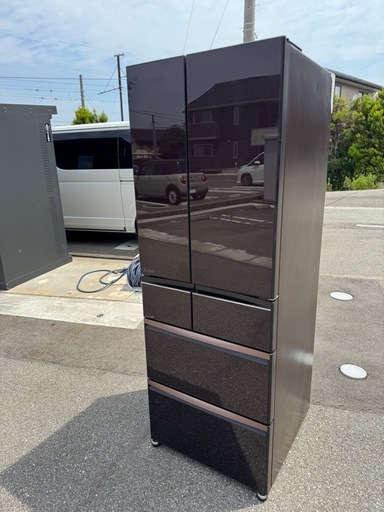 【今なら！配送設置富山市内無料！！】【517L】三菱 冷蔵庫 MR-WX52D-BR 517L 2019年　ガラストップ