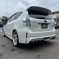 🉐値下げ【支払い総額99万円】車検令和9年6月5日H24年式 プリウスa ナビフルセグ　フルケンスタイル　フジツボマフラー　タイミングチェーンPW 修復歴なし　調子良好 乗って帰れる！の画像