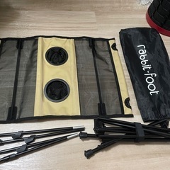 キャンプ用品　テーブル　コット　シリコンバケツの画像