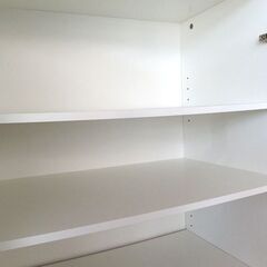 ニトリ 食器棚 幅60cm キャビネット スリム 収納棚 ホワイト ガラス扉 引き出し付き 札幌市北区屯田店の画像