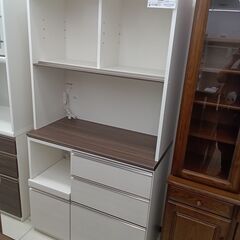 ★ジモティ割あり★ 松田家具 レンジボード ホワイト H186×...