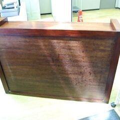 アジア調 サイドボード 幅140×奥43×高96.5cm ウォーターヒヤシンス 引出し収納付き ダークブラウン 籐 リビングボード 札幌市 清田区 平岡の画像