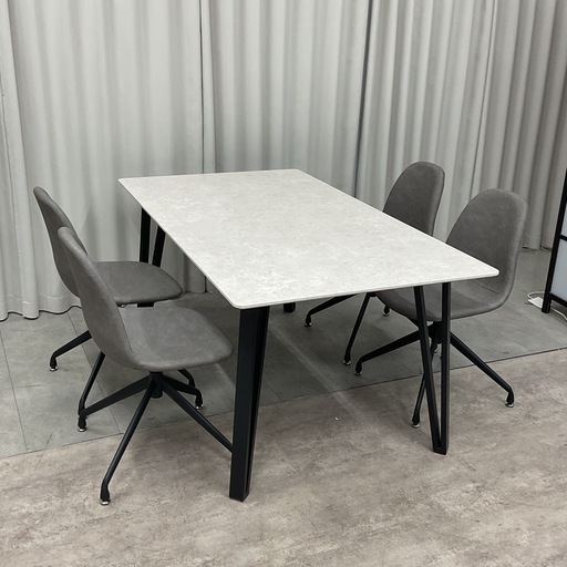 KF-12【新入荷　アウトレット品】ゲイツ/カルロ　ダイニング5点セット　白×グレー