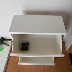 KEYUCA rectie ボックス ふた付き) 衣類収納 フラップ式 扉付き 収納ボックス ごみ箱 キャスター付き ポリプロピレン 2段 25L ホワイトの画像