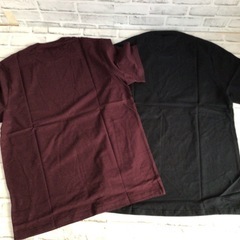 W053 未着用 Amazon essentials 半袖 Tシャツ 2枚組 Sサイズ クルーネック ワインレッド/ブラック 現状品の画像