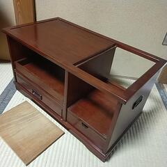 カリモク家具 ポットワゴン　キャスター付き　アンティーク調家具の画像