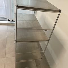 　無印良品 ステンレスユニットシェルフ・ステンレス棚セット・ワイド・中幅８６×奥行４１×高さ１２０ｃｍ　の画像