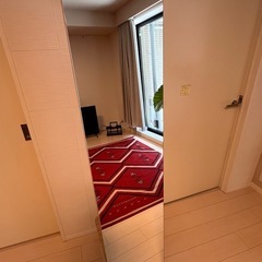 全身姿見　ハンガーラック　幅35X奥45x高さ160cm アイボリー 