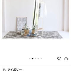 全身姿見　ハンガーラック　幅35X奥45x高さ160cm アイボリー の画像