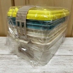 新品未使用 3coins 3段ピクニックランチボックス 運動会 遠足 定価1650円❁¨̮の画像